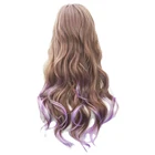 Женский парик для косплея Soowee, парик из искусственных волос коричнево-розового цвета с эффектом омбре, парик из высокотемпературного волокна