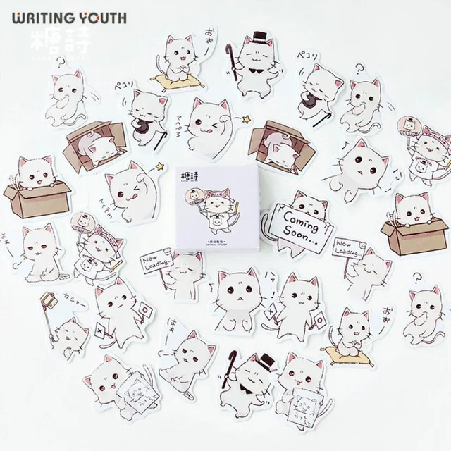 11 45pcs/set Cute Cartoon Animals Cat Bullet Journal Sticker Scrapbooking Child Diary Stickers Student Supplies Stationary - Color: 11