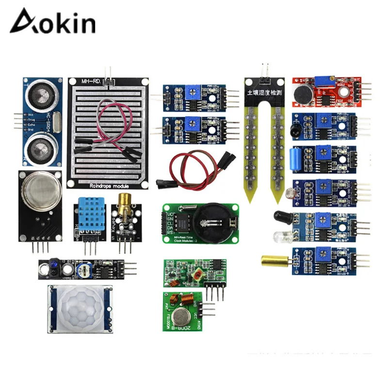 Aokin 16 шт./лот модуль датчика Комплект платы для Arduino Raspberry Pi 3/2 Модель B видов