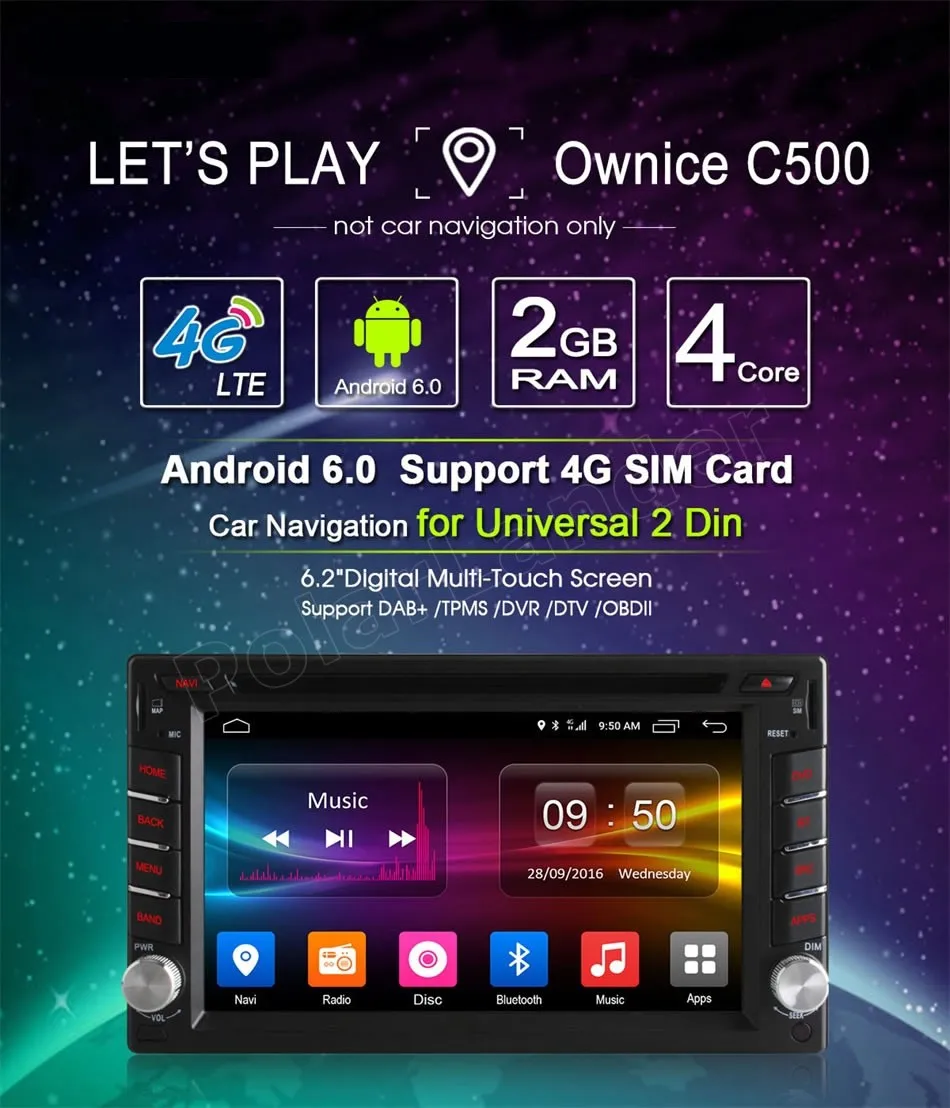 Горячая Распродажа четырехъядерный экран Android 6 0 автомобильный dvd gps плеер 2 din