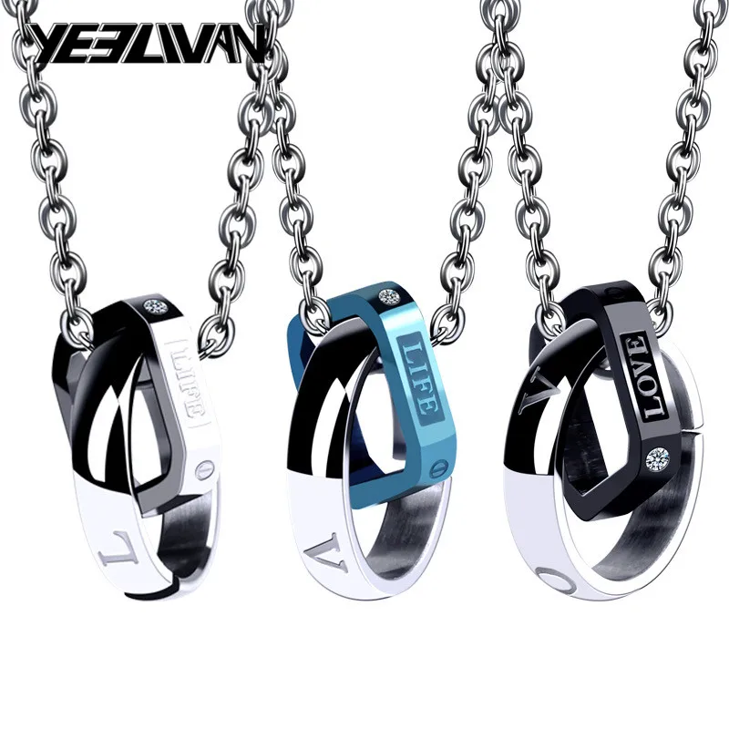 Круглая Подвеска из нержавеющей стали с вечной надписью Love Rock 2018 пара ожерелий