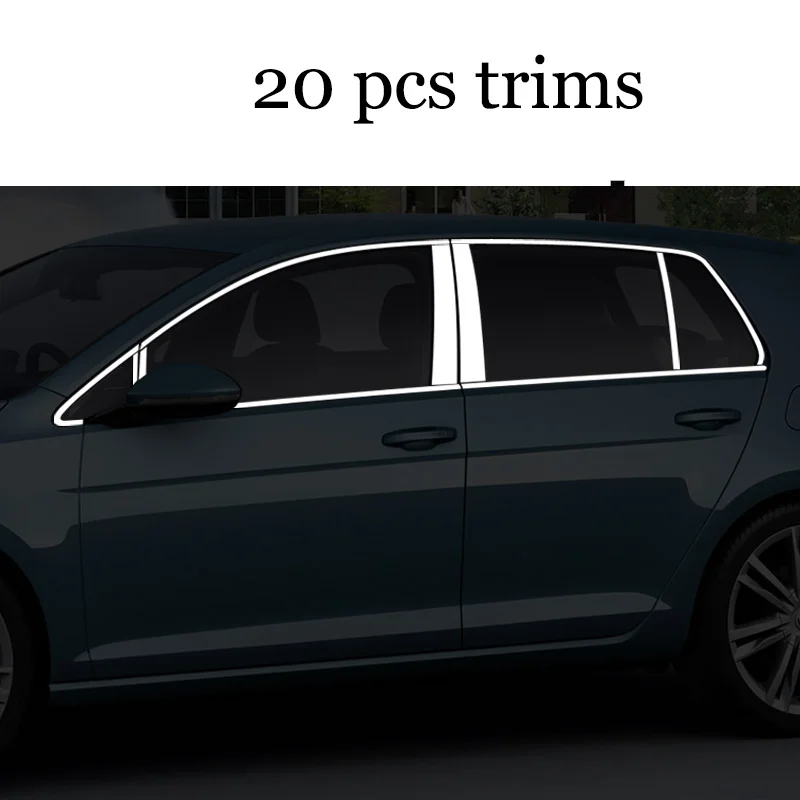 20 pcs trims Lsrtw2017 304 нержавеющая сталь окна автомобиля Планки для volkswagen golf mk7 2013 Гольф 7 - Название цвета: 20 pcs trims