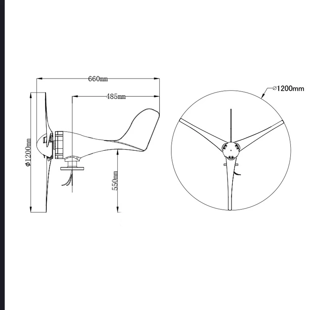 3 лопасти маленький ветрогенератор мощностью 400 Вт подходит для домашнего