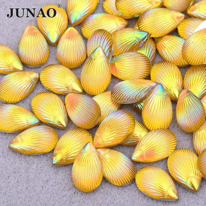 JUNAO 200 шт. 8*13 мм разноцветные блестящие стразы AB в форме капли хрустальные камни с