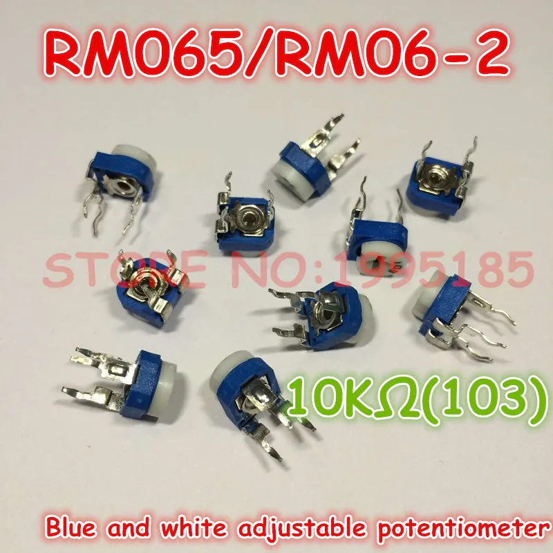 RM065 20 шт.лот RM-065WH06-2 103 10 к ом синий и белый регулируемый потенциометр триммера потенциометра триммера резисторы (art.: 79c82f21f) - 79c82f21f