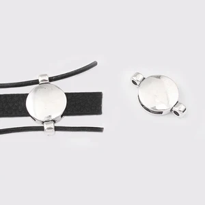 10 шт., Античные Серебристые браслеты-слайдеры с двумя боковыми отверстиями, 3 мм, 10 мм, кожаные браслеты и браслеты для изготовления ювелирных украшений