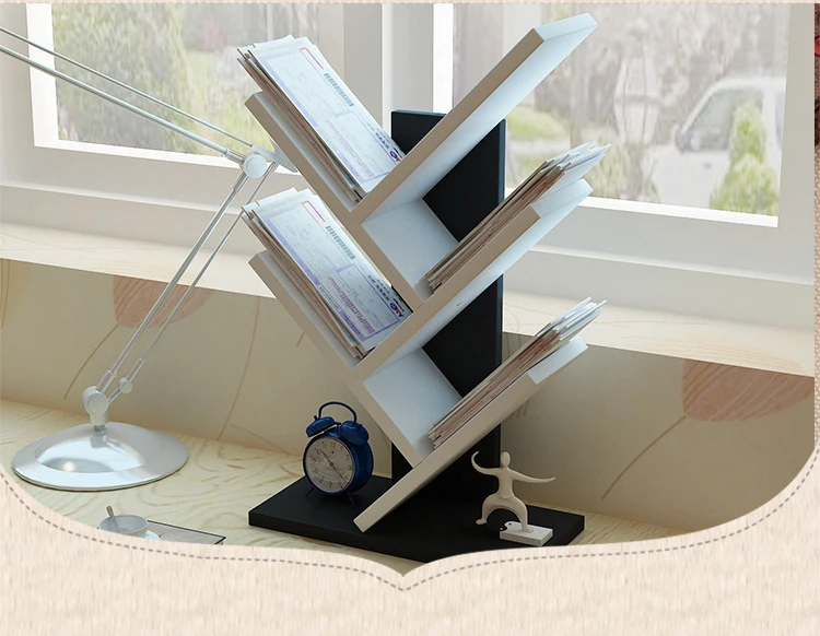 A Creative 3/ 5 Shelf Tree Shaped Bookcase Book Rack Storage Organizer for Records& Books Display Storage Rack 50kg Bearing