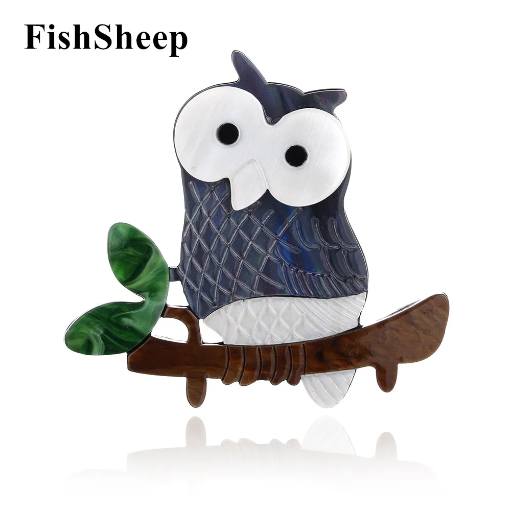 FishSheep, большая акриловая брошь, натуральное животное, Сова, милые ювелирные броши для женщин, большие модные аксессуары для одежды, подарок