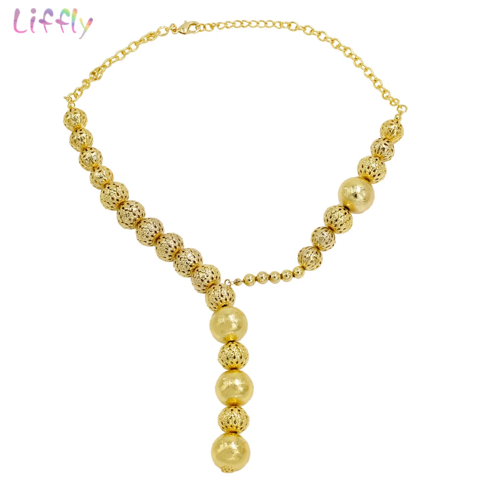 Liffly Свадебная вечеринка Дубай золотые Ювелирные наборы для женщин африканские