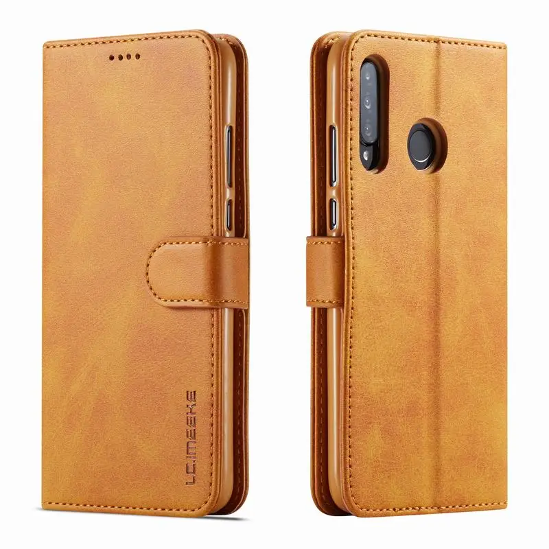 Light Brown Case Чехол-Кошелек для huawei P30 Pro, чехол, huawei P30 Lite, кожаный флип, роскошный винтажный кошелек, чехол-книжка, полный Чехол, P30Lite P30Pro Etui - Цвет: Light Brown Case