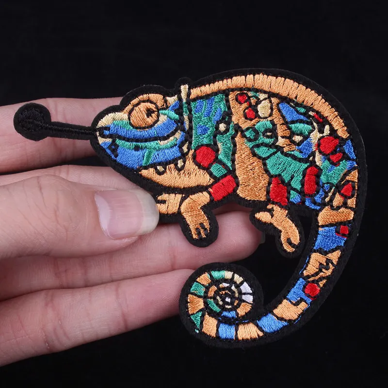Вышитые нашивки Pulaqi Chameleon Patcht для одежды аппликация шитья нашивка украшения | Дом