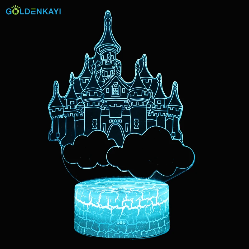 Оригинальность ночные светильники 3D город неба LED атмосфера животных настольная