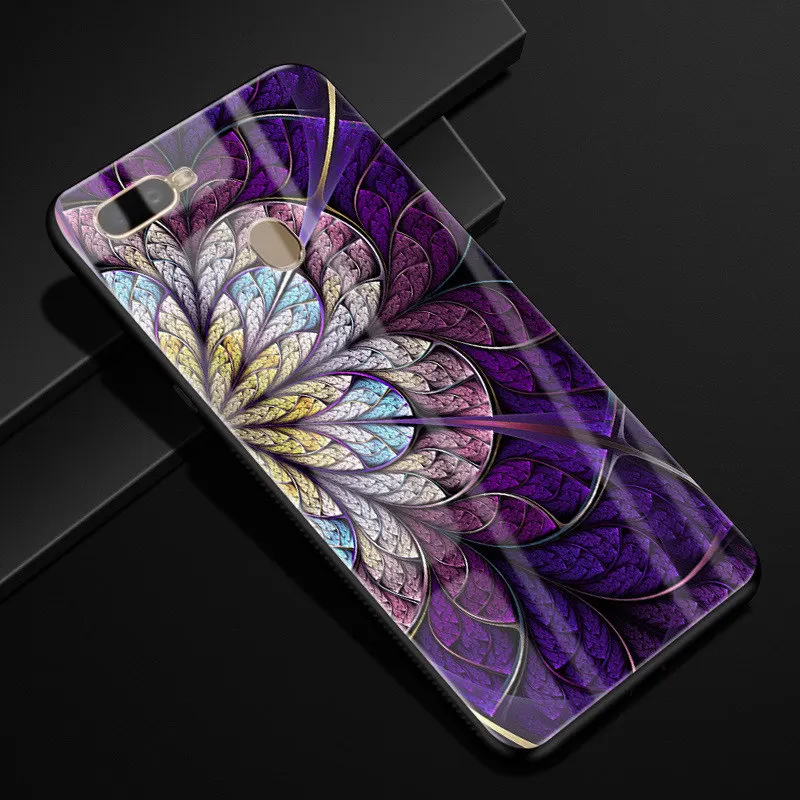 Для OPPO A7 чехол 6,2 ''стеклянный силиконовый бампер+ Жесткий PC стекло задняя крышка для OPPO AX7 CPH1901 CPH 1901 OPPOA7 AX 7 A 7 чехол для телефона s