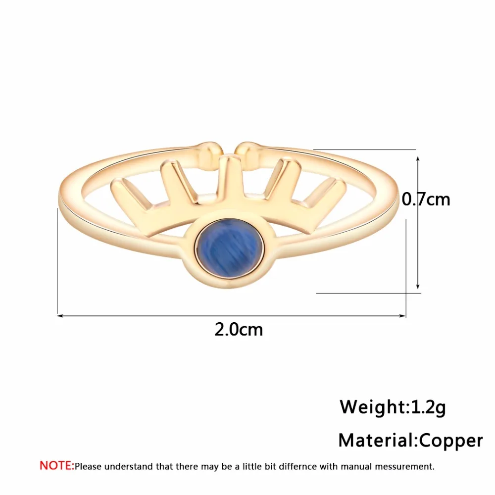 Kinitial новые кольца в форме голубого глаза для женщин девушки Мода Золото