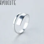 RYOUCUTE 100% Настоящее серебро цвет ювелирные изделия Модные большие гладкие кольца для женщин бижутерия эффектные антикварные кольца Anillos