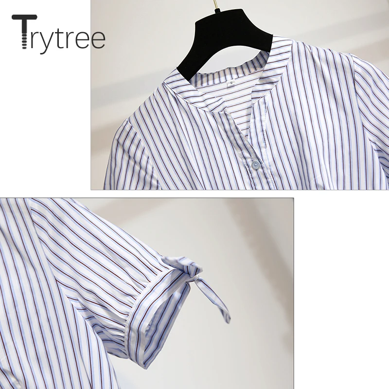 Trytree летняя Осенняя полосатая рубашка, розовое синее платье, женское Повседневное платье с поясом и пуговицами, асимметричное Сетчатое платье трапециевидной формы, офисное женское платье