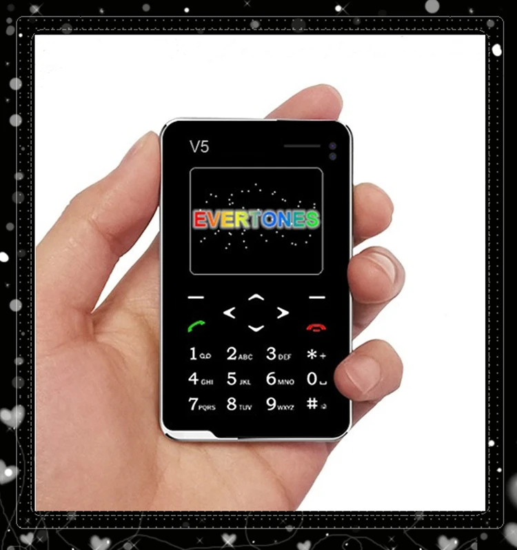 2016 Evertones V5 Mini music card phone 1.8' Ultra Thin AIEK touch keyboard mobile Christmas kid Gift pocket Cell | Мобильные