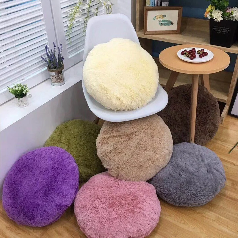 Плюшевые подушки пушистые мягкие сиденья круглой формы красивый диван талия для