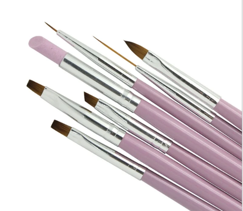 2017 Профессиональный набор кистей для дизайна ногтей 7 шт. рисования ручки Лаки