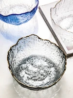 creative large gold transparent glass bowls irregular bowls fruit bowls dessert bowls salad bowls and tea dishes
