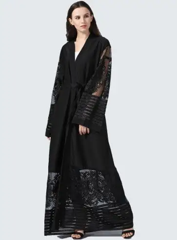 Большие размеры, Осенние Блузы Mujer De Moda abaya, женские длинные шифоновые кружевные кимоно Mujer Roupa, корейская модная одежда, LJ257