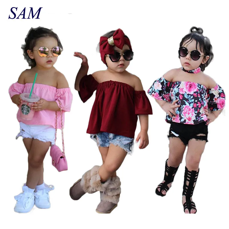Комплект одежды для маленьких девочек 2019 INS детская модная одежда повседневные