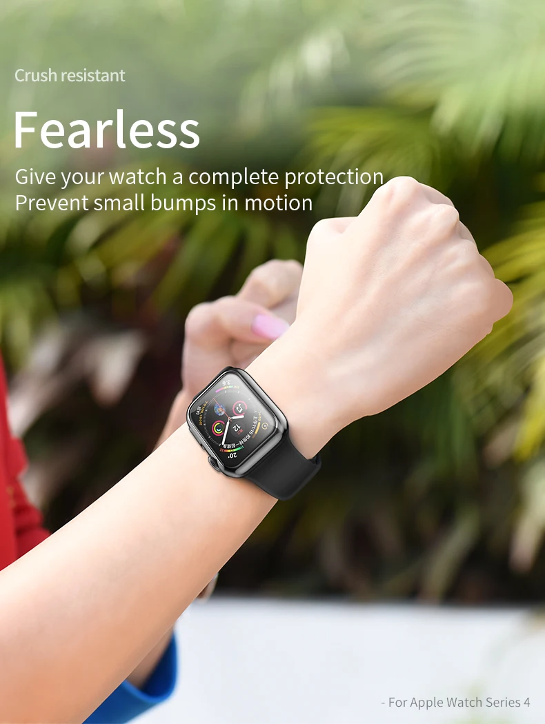 Чехол HOCO для Apple Watch 44 мм iWatch 40 ультратонкий гибкий чехол из ТПУ устойчивый к