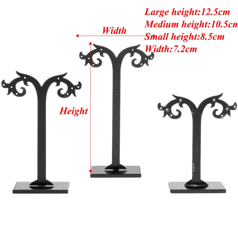 3 шт./компл. черные серьги гвоздики ювелирные изделия стенд для хранения вешалка