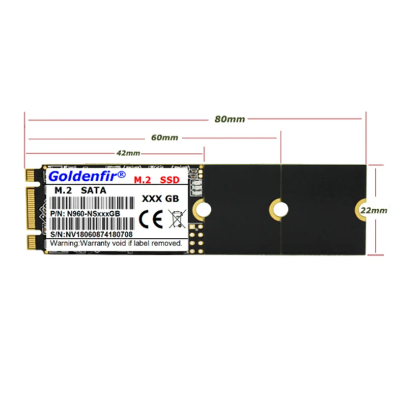 Goldenfir m.2 SSD M2 SATA 2260 120 ГБ 240 500 512 960 60 Гб 64 HDD мм NGFF жесткий диск для ноутбука Бесплатная