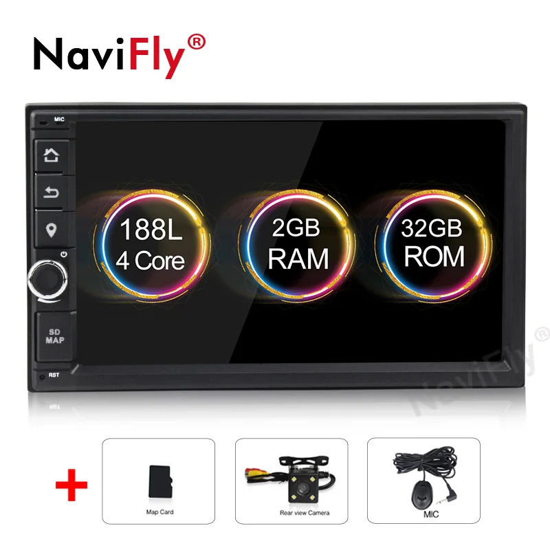 car dvd camera Navifly 2din 2+ 32G Android 9,1 Универсальный Автомобильный мультимедийный плеер радио для VW toyota nissan qashqai x trail-note KIA gps Navi - Цвет: car dvd camera
