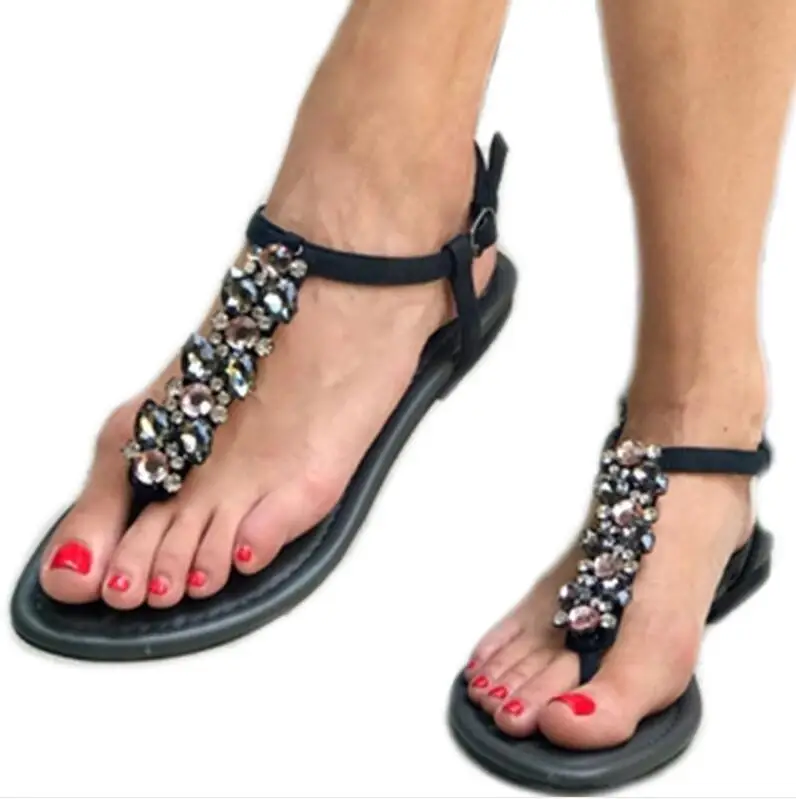 Для женщин летние пляжные сандалии на плоской подошве сексуальная девушка обувь