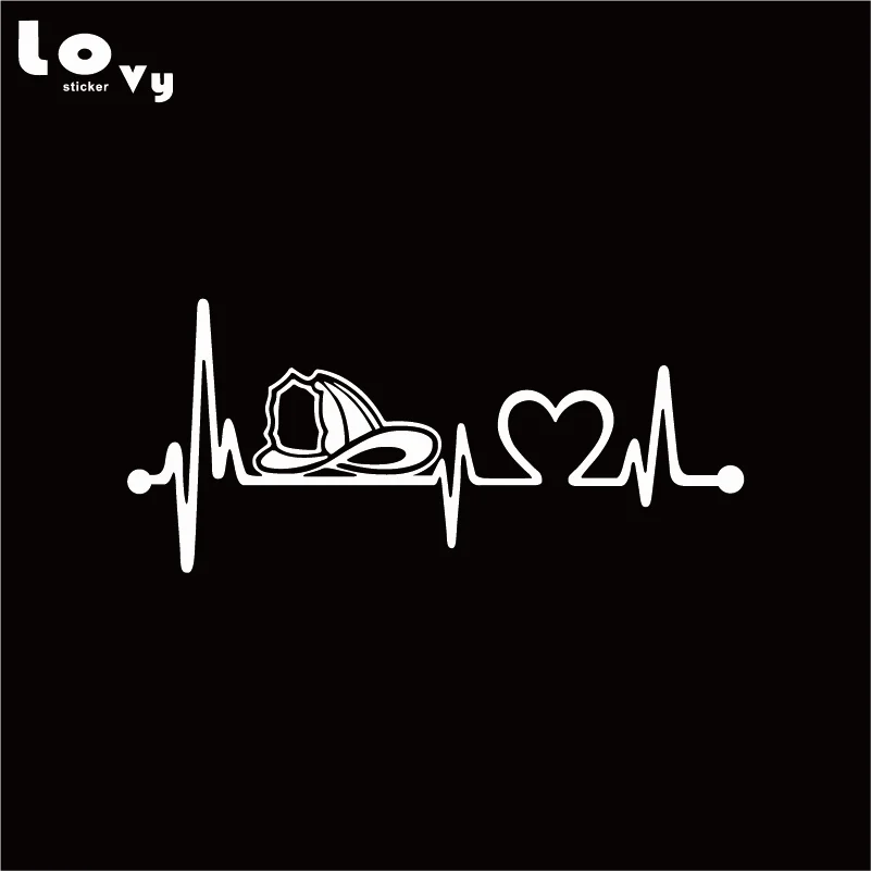 Пожарный шлем Heartbeat Lifeline Виниловая наклейка для автомобиля/наклейка украшения
