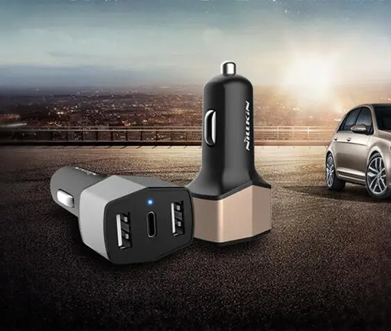 Nillkin celerity NKC04 автомобильное зарядное устройство USB+ type C 3 порта Быстрая зарядка 3,0 Автомобильное зарядное устройство 5 В 3A быстрое автомобильное зарядное устройство