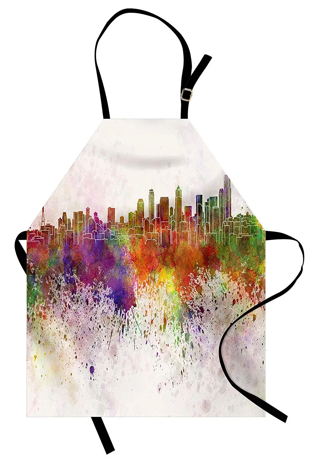 Фартук в Сиэтле графство Джерси силуэт с красными брызгами красочная городская