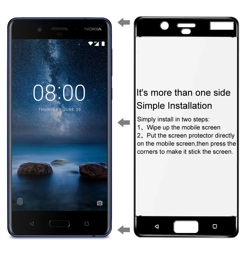 Imak Для Nokia 8 5 полный Экран покрытие закаленное Стекло Экран протектор Защитная пленка с полным покрытием для Nokia X5 X7 Стекло пленка - Цвет: Черный