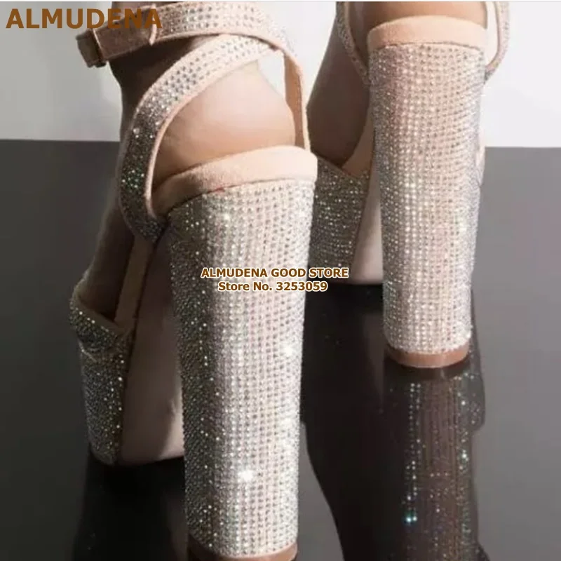 ALMUDENA/женские пикантные шикарные босоножки на не сужающемся книзу массивном