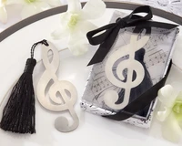 30pcs silver stainless steel music symbol bookmark for wedding baby shower party birthday favor gift souvenirs souvenir