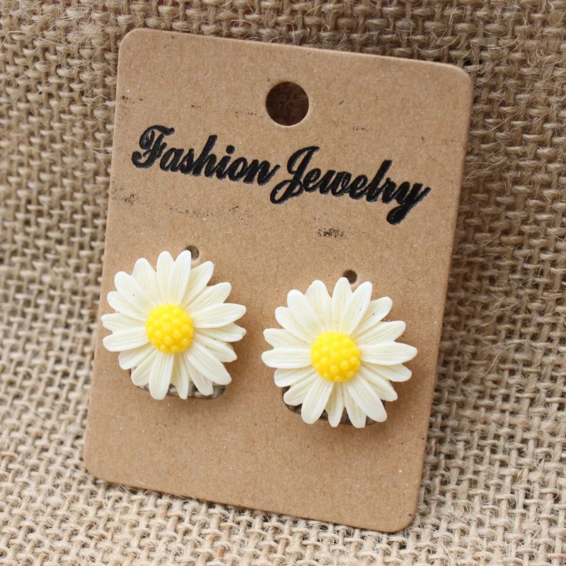 Женские полимерные серьги гвоздики в виде цветка ромашки 5 цветов милые