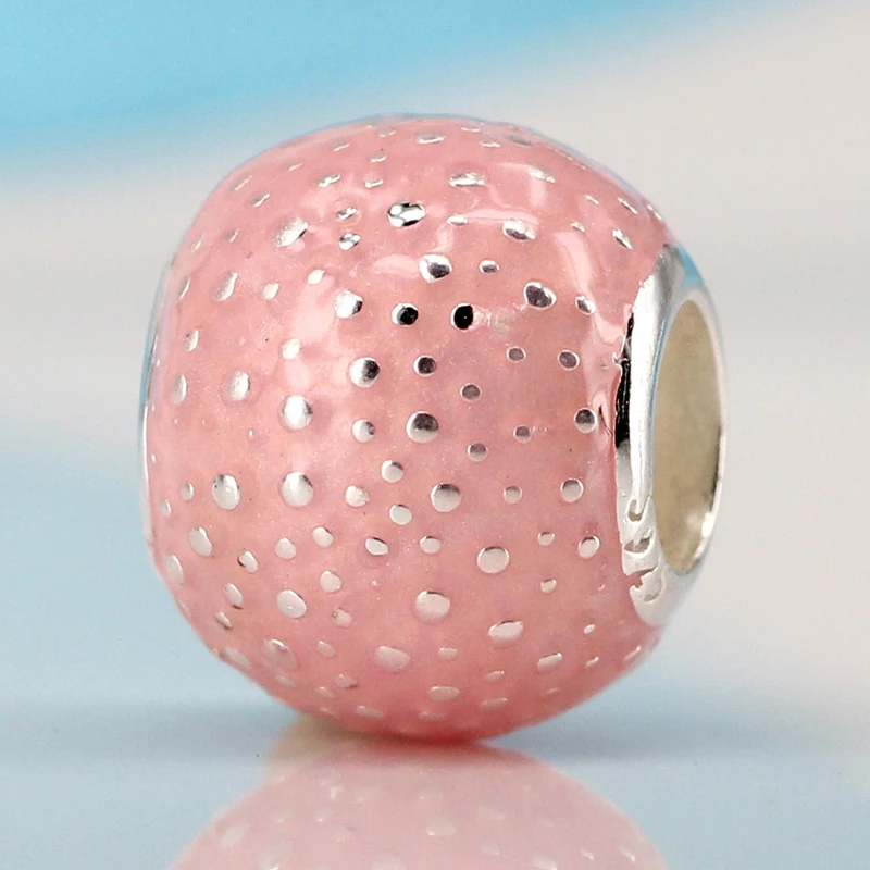 2018 Newest 925 Sterling Silver Bead Charm Transparent Pastel Pink Enamel Fit Original Bracelets Women DIY Jewelry | Украшения и