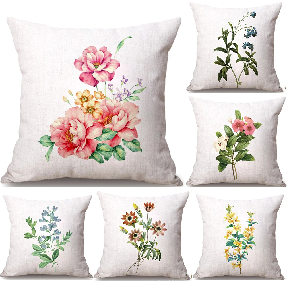 Наволочка для тела с акварельным цветком розы льняная наволочка кровати подушки