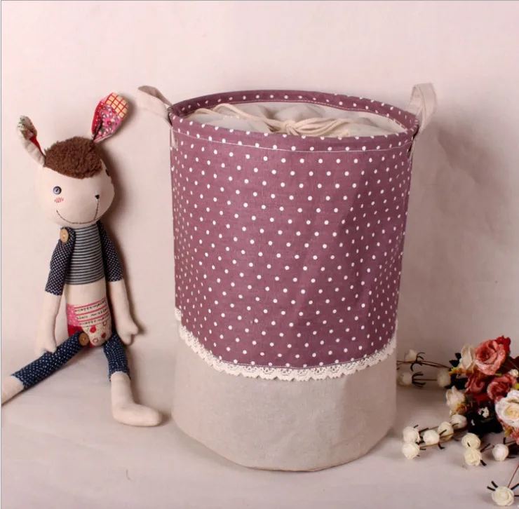 2 шт./лот Zakka Drawstring корзина для хранения пасторальная точка луч порт cesto de roupa