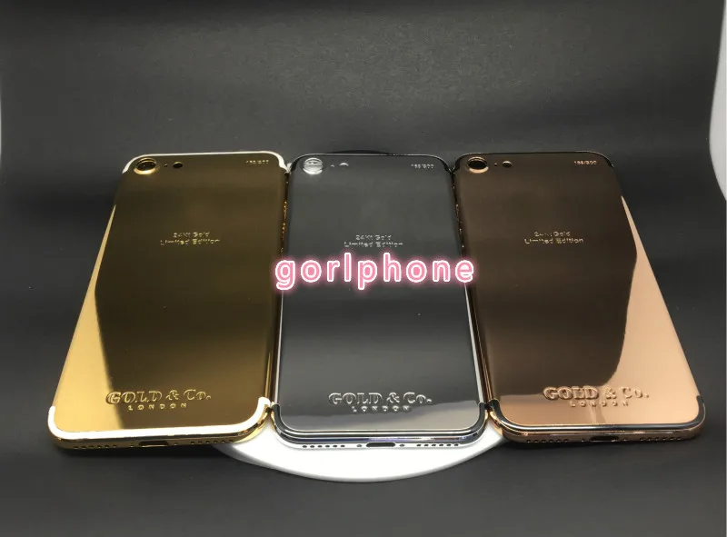 Хорошее качество шасси задняя дверь задняя крышка для iphone 6, 6 S, 6 S p, 7,7 p 24K золото батарея Дверь средняя рамка Корпус+ инструмент