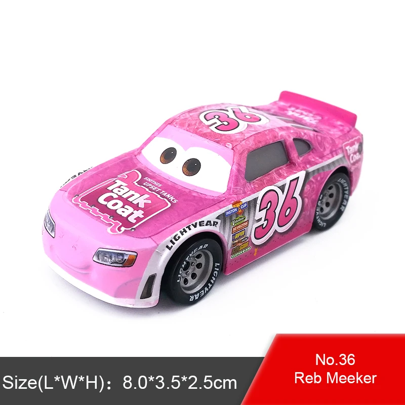 No.36 Reb Meekerv 39 стилей disney Pixar Тачки 2 3 Молния Маккуин Джексон шторм матер 1:55 литая под давлением модель автомобиля из металлического сплава игрушка для детей подарок для мальчиков - Цвет: No.36 Reb Meekerv