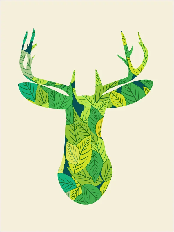 Картины триптих нордический минималистичные лоси бабочка хипстерская Картина