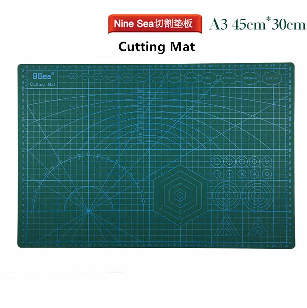 

Nine 9 Sea model tool Double-sided scale Carving Cutting Mat A3 45*30cm