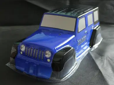 Синий 2 шт. 1/10 RC 313 мм Колесная база Jeep Wrangler Rubicon ПВХ корпус для Рок Гусеничный осевой SCX10 D90 TAMIYA CC01 hsp Monster truck - Цвет: Синий
