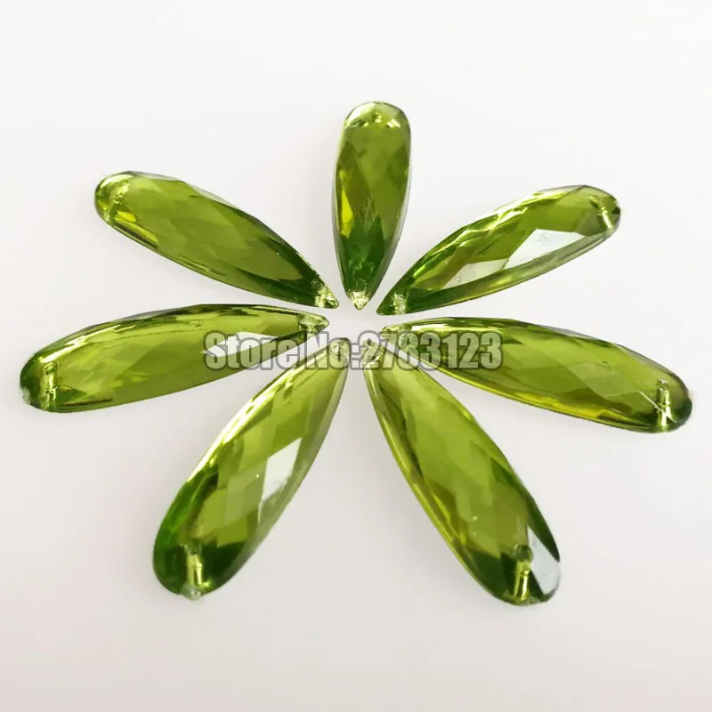 Grass green 50 шт. 8x21 мм 7x28 мм DR высококачественные акриловые пришивные стразы с двумя отверстиями, diy/аксессуары для одежды - Цвет: Grass green
