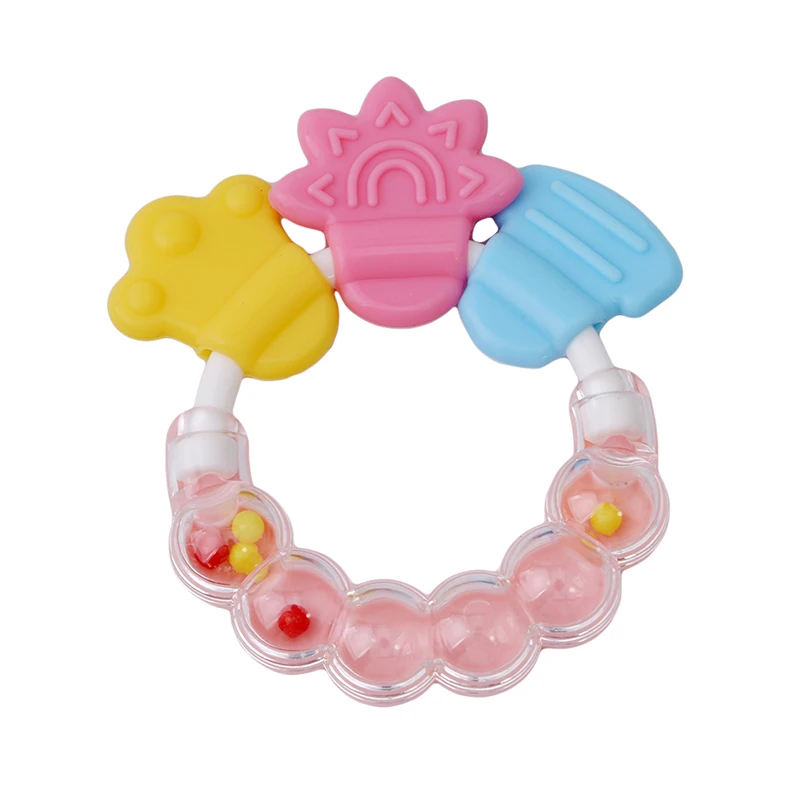 

Cartoon Baby Baby Teether Educational Toys Teeth Biting For Babies Baby Rattle Toy For Bed Bell Silicone Handbell Jingle
