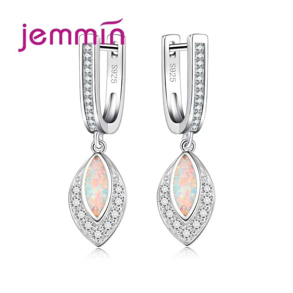 Женские Висячие серьги Стразы из серебра 925 пробы с белым огненным опалом| |