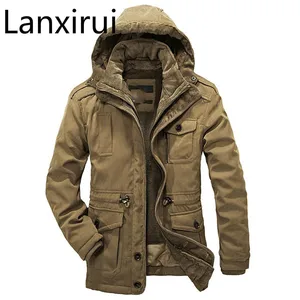 Куртка мужская зимняя, с хлопковой подкладкой, с капюшоном, плотная, теплая, размера плюс, 4XL